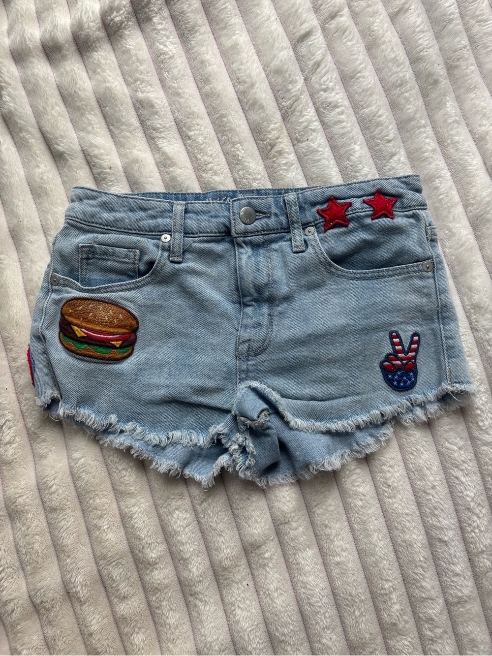 Mossimo Denim High Rise Embroidered Patriotic Jean Shorts Women’s Size 2/26 - Picture 1 of 6